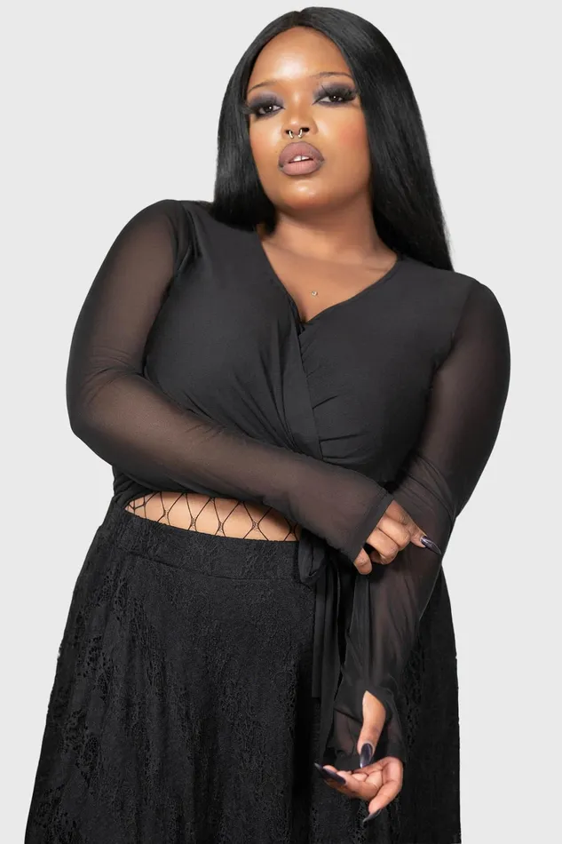 Killstar Long Sleeves Women Sunset Wrap Top