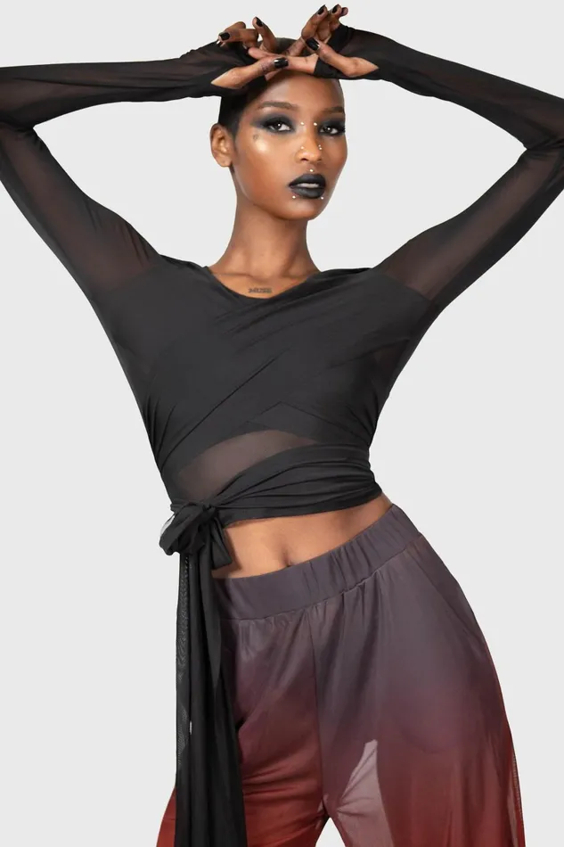 Killstar Long Sleeves Women Sunset Wrap Top