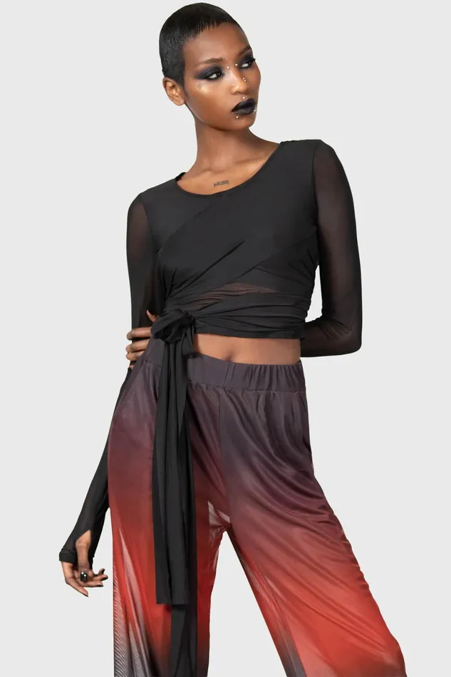 Killstar Long Sleeves Women Sunset Wrap Top