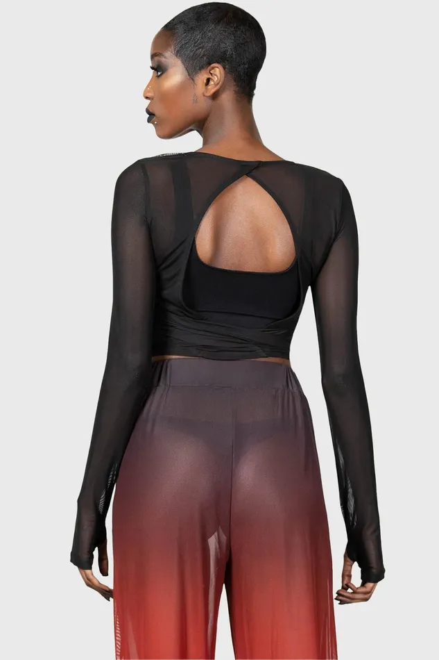 Killstar Long Sleeves Women Sunset Wrap Top