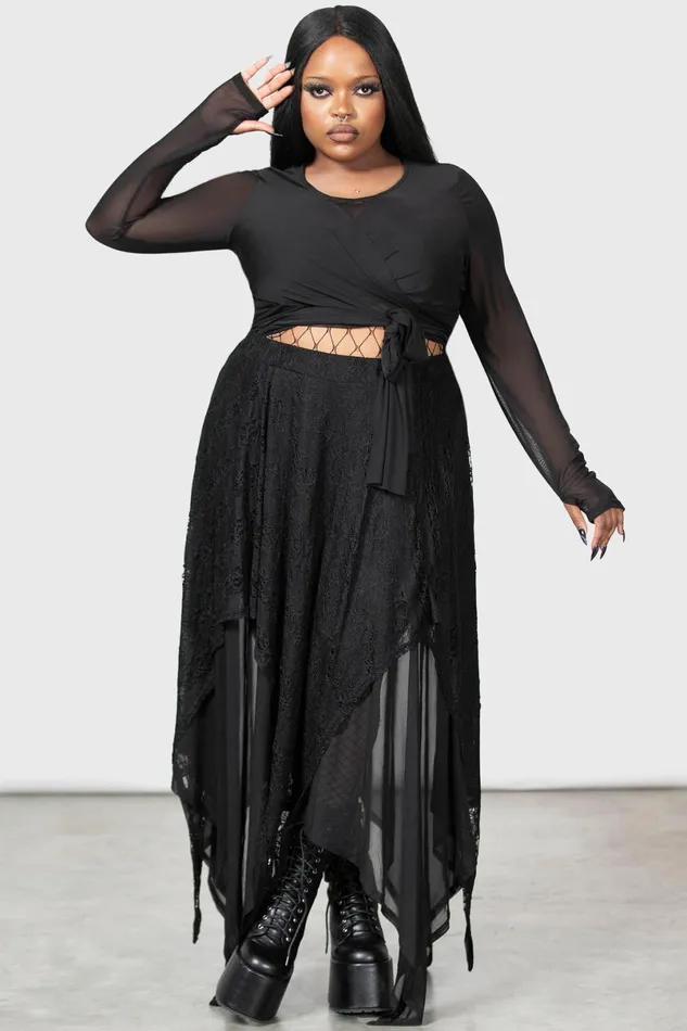 Killstar Long Sleeves Women Sunset Wrap Top