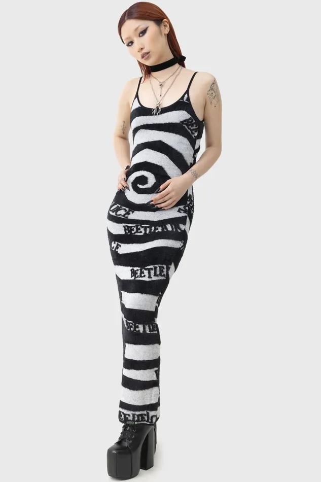 Killstar Maxi Women Vertigo Spiral Knitted Maxi Dress