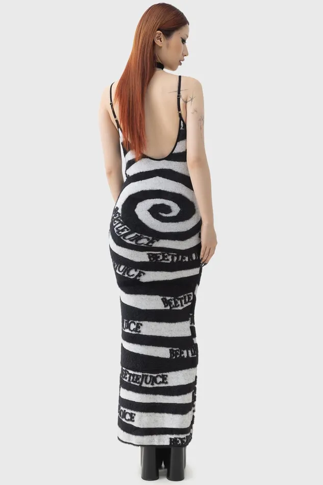 Killstar Maxi Women Vertigo Spiral Knitted Maxi Dress