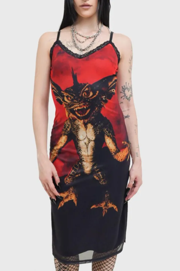 Killstar Midi Women Gremlin Mohawk Mesh Midi Dress