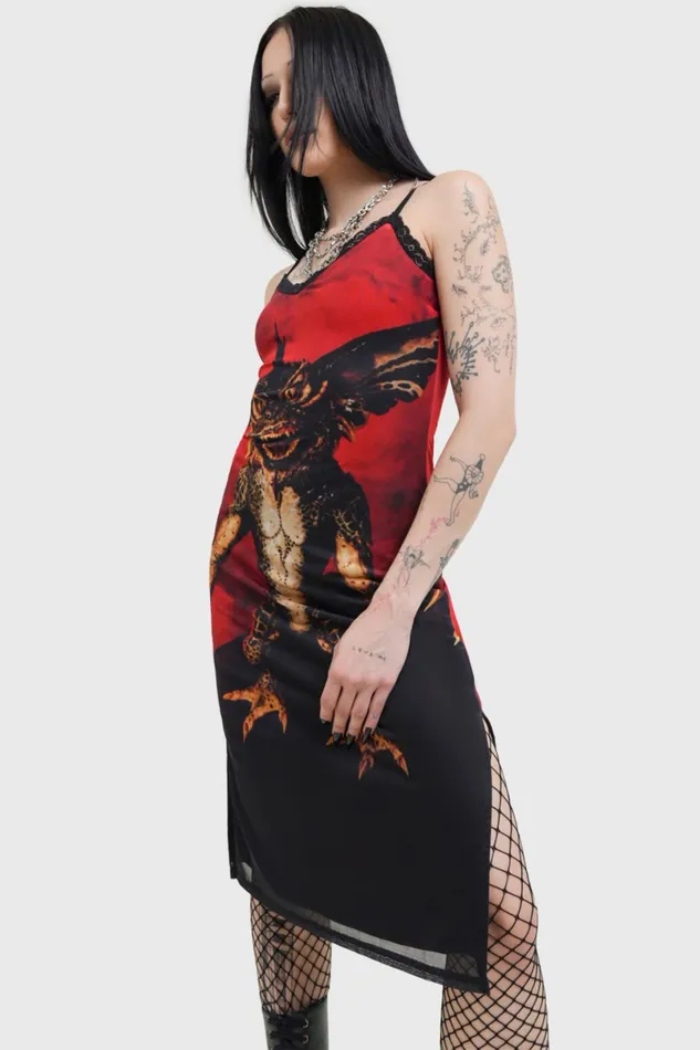 Killstar Midi Women Gremlin Mohawk Mesh Midi Dress