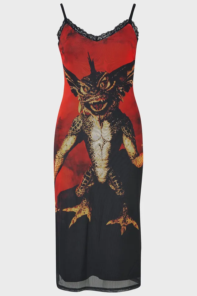 Killstar Midi Women Gremlin Mohawk Mesh Midi Dress