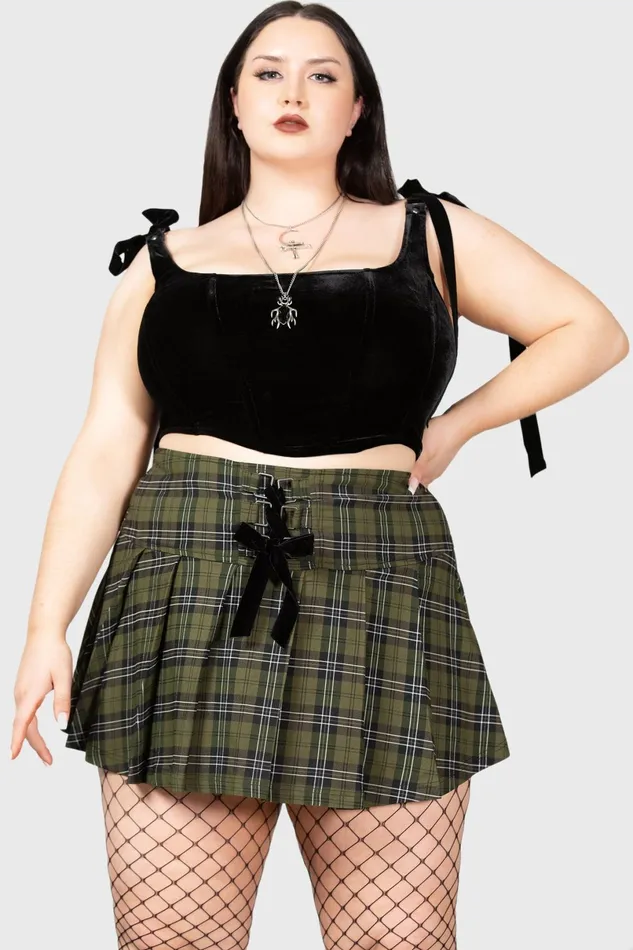 Killstar Mini Skirts Women Dark Canopy Pleated Skirt