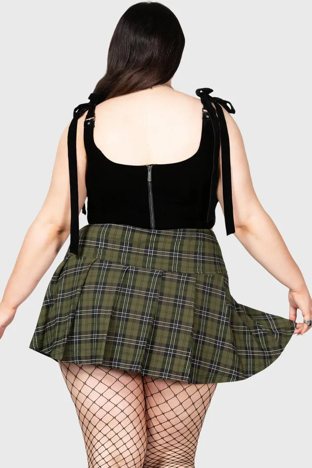Killstar Mini Skirts Women Dark Canopy Pleated Skirt