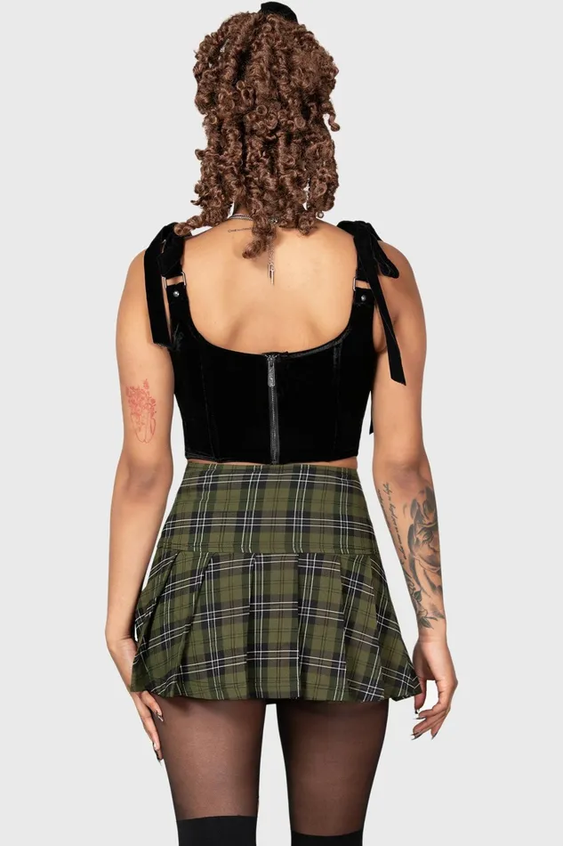 Killstar Mini Skirts Women Dark Canopy Pleated Skirt