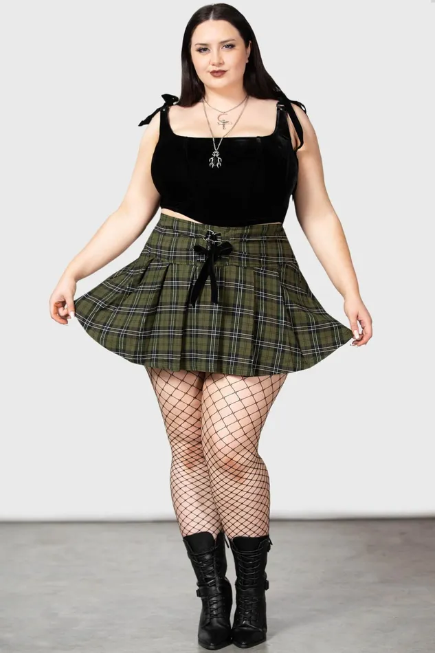 Killstar Mini Skirts Women Dark Canopy Pleated Skirt