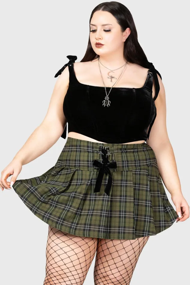 Killstar Mini Skirts Women Dark Canopy Pleated Skirt