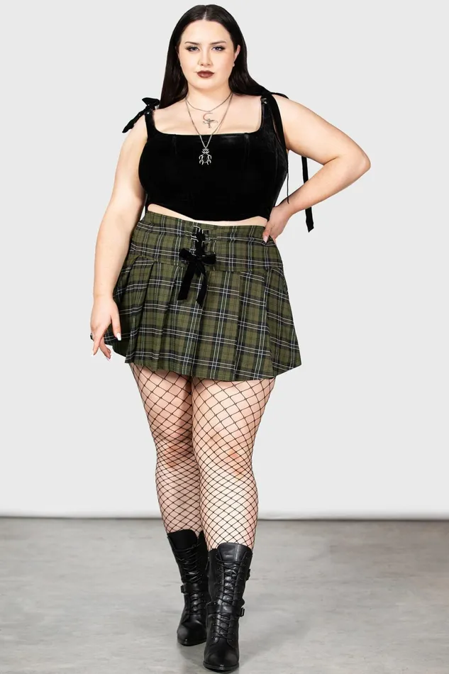 Killstar Mini Skirts Women Dark Canopy Pleated Skirt