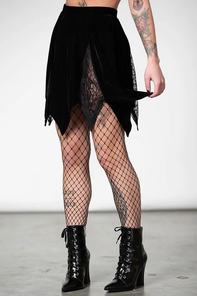 Killstar Mini Skirts Women Lester Velvet Mini Skirt B