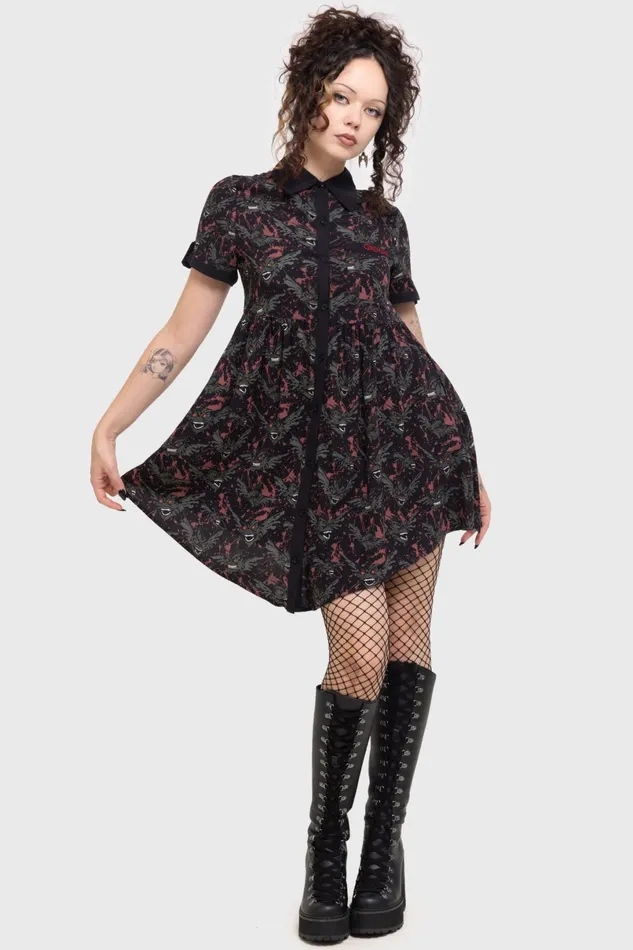 Killstar Mini Women The Gremlins Are Coming Shirt Dress