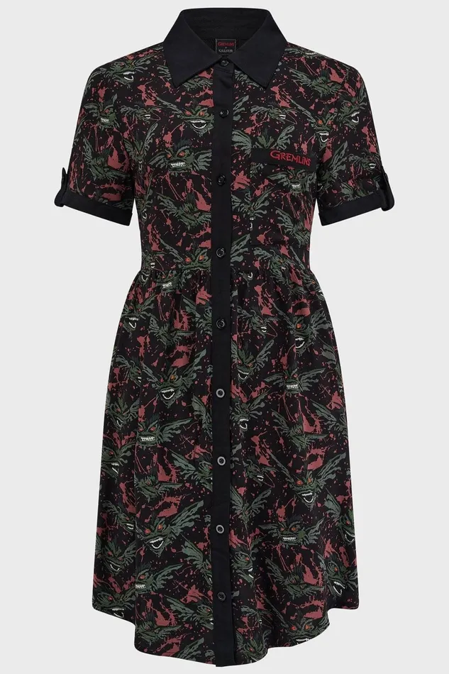 Killstar Mini Women The Gremlins Are Coming Shirt Dress