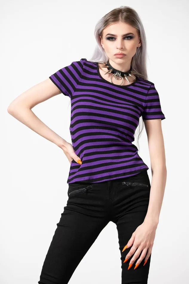 Killstar TShirts and Vests Women Blair Short Sleeve Top PURPLE