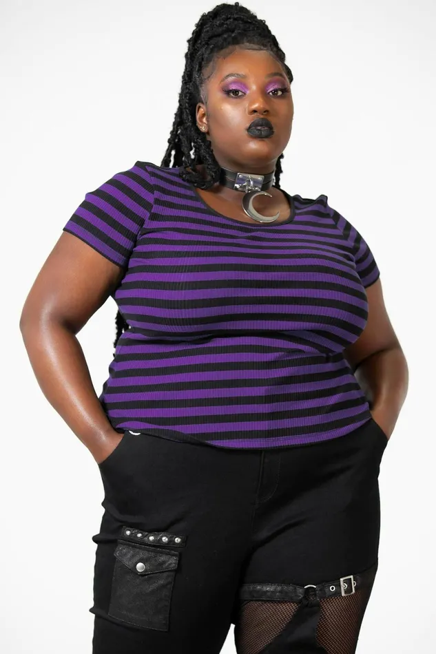 Killstar TShirts and Vests Women Blair Short Sleeve Top PURPLE