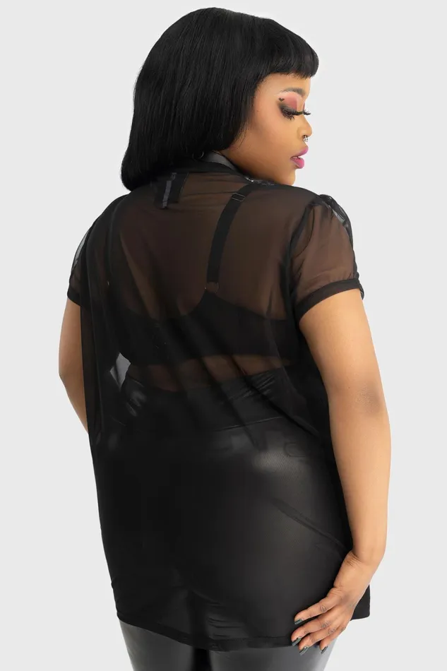 Killstar TShirts and Vests Women Ghoul Friends Sheer Combo Top