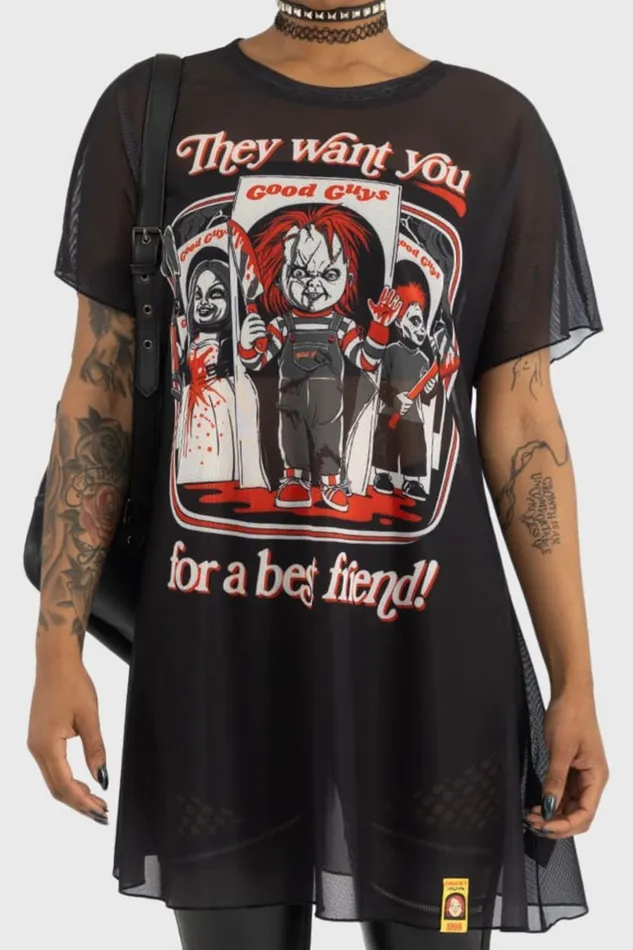 Killstar TShirts and Vests Women I039m Your Friend To The End Longline Top