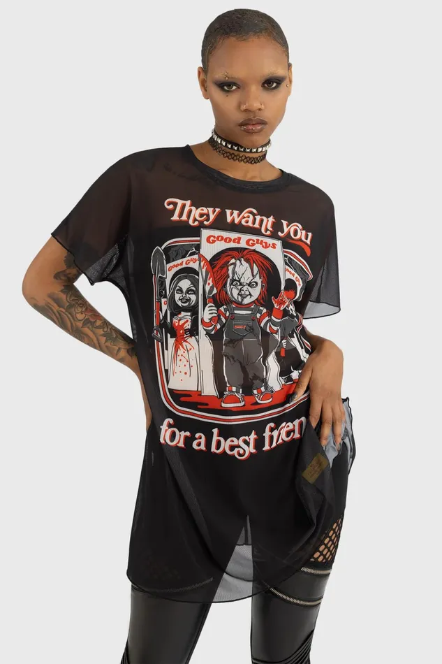 Killstar TShirts and Vests Women I039m Your Friend To The End Longline Top