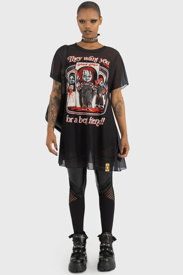 Killstar TShirts and Vests Women I039m Your Friend To The End Longline Top