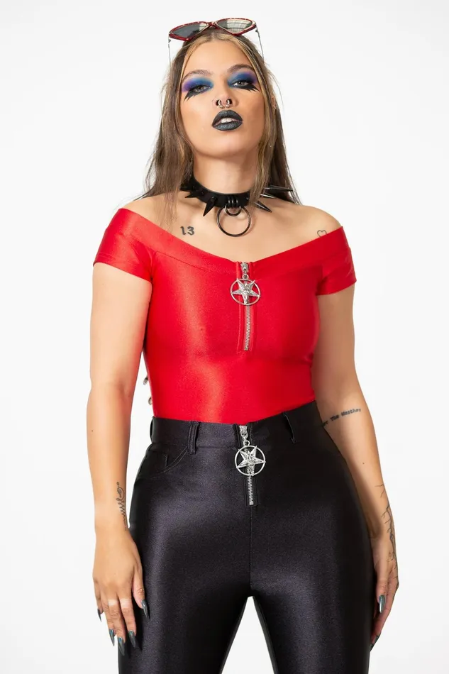 Killstar TShirts and Vests Women Vervain Top SCARLET
