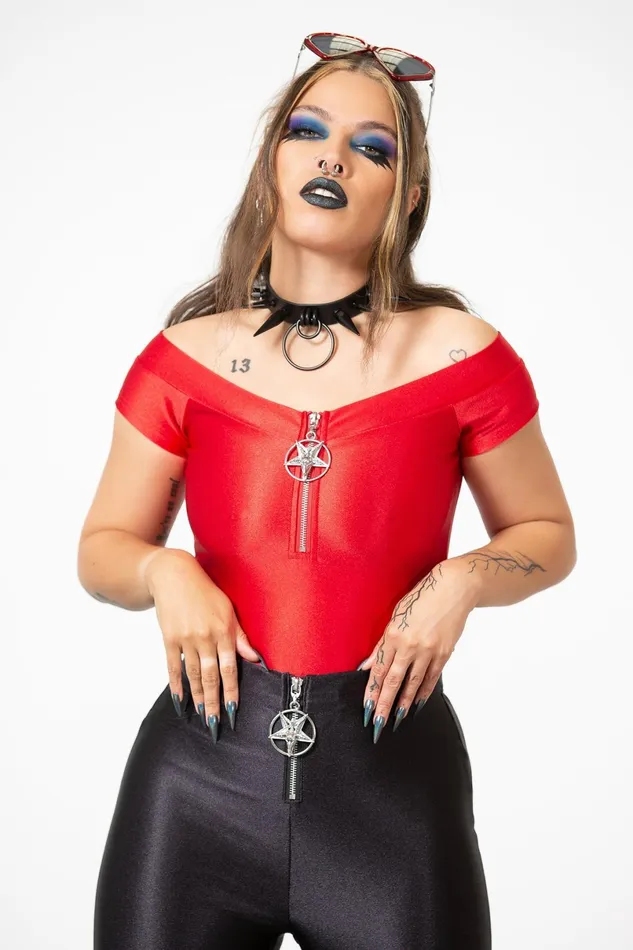 Killstar TShirts and Vests Women Vervain Top SCARLET
