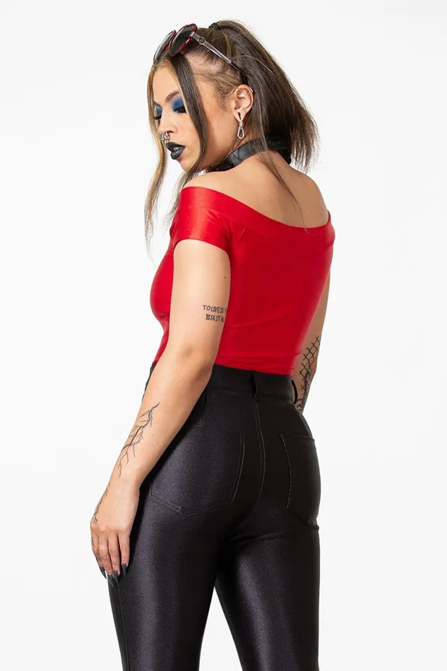 Killstar TShirts and Vests Women Vervain Top SCARLET