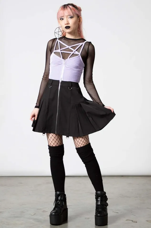 Killstar Velvet Women Lost In Sin Zip Top PASTEL LILAC