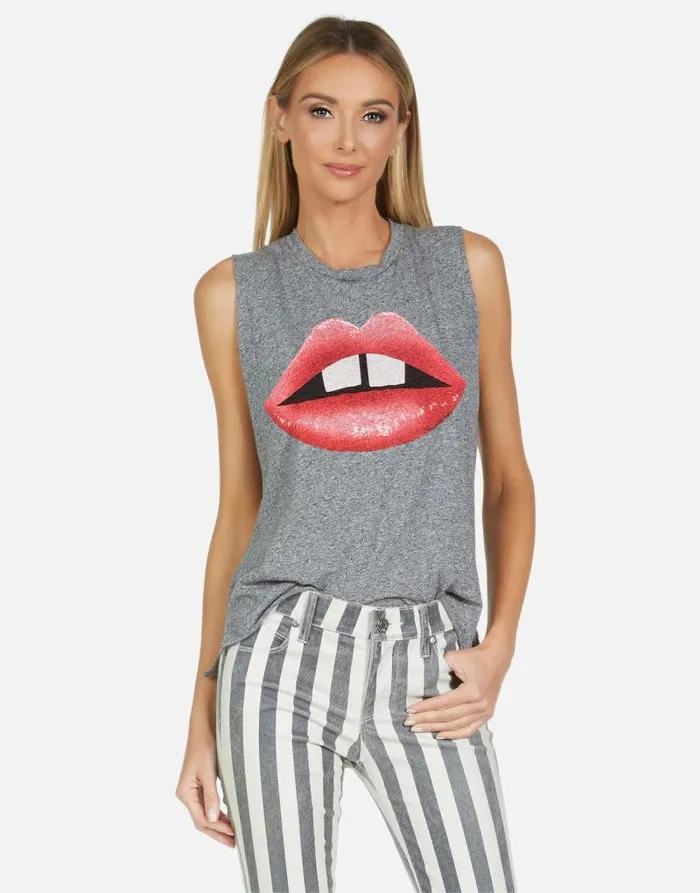Kinzington Gap Tooth Heather Grey Women Lauren Moshi Tanks