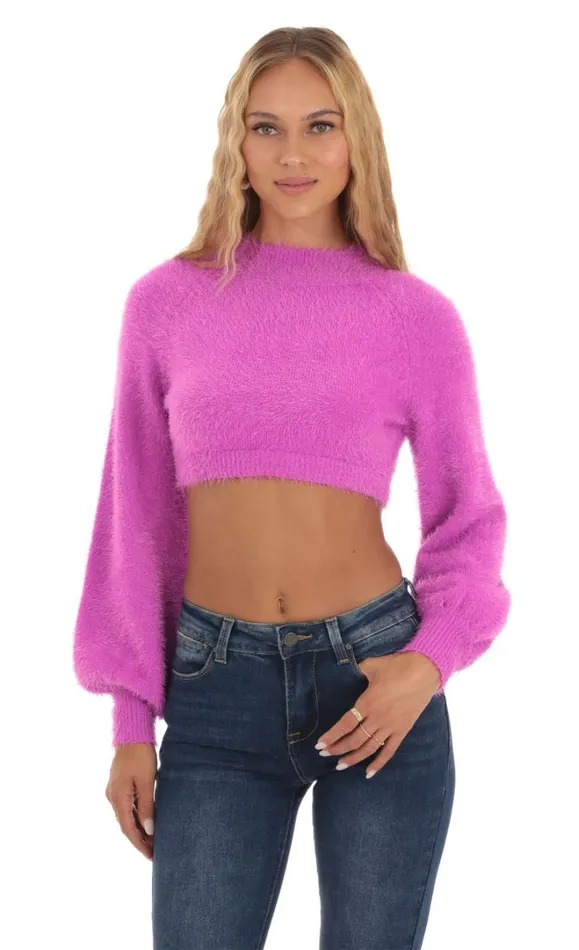 Knit Mock Neck Jumper Magenta Women LUCY IN THE SKY Jumpers and Cardigans