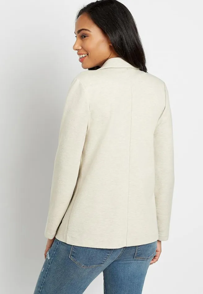 Knit Twill Boyfriend Blazer Women Maurices Tops