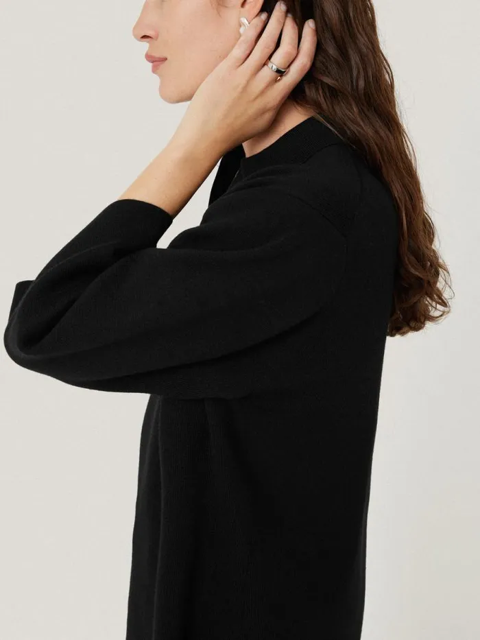 Knitted Kaftan Top Black Women Jigsaw Shirts and Tops