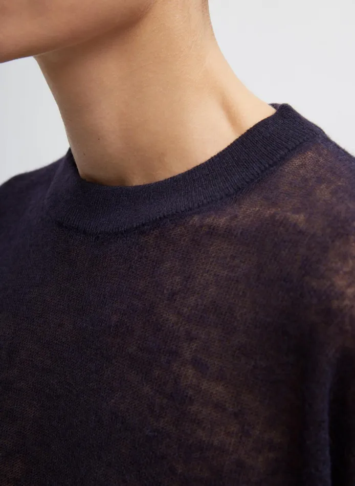 Knitwear and Sweatshirts Women Tibi Sheer Sweater Crewneck Easy Pullover