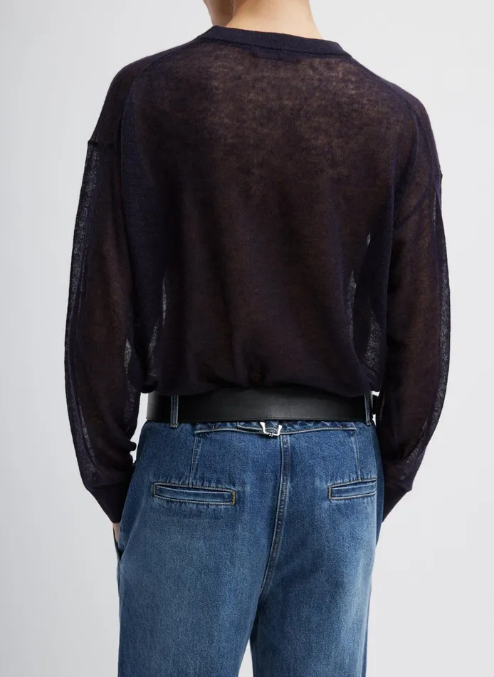 Knitwear and Sweatshirts Women Tibi Sheer Sweater Crewneck Easy Pullover
