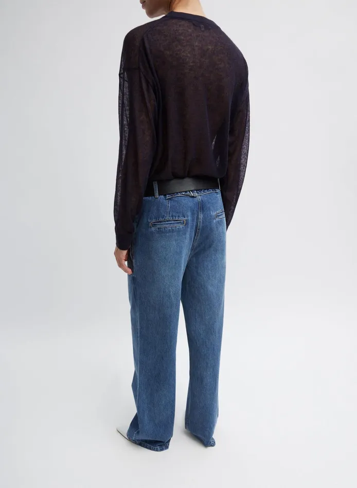 Knitwear and Sweatshirts Women Tibi Sheer Sweater Crewneck Easy Pullover