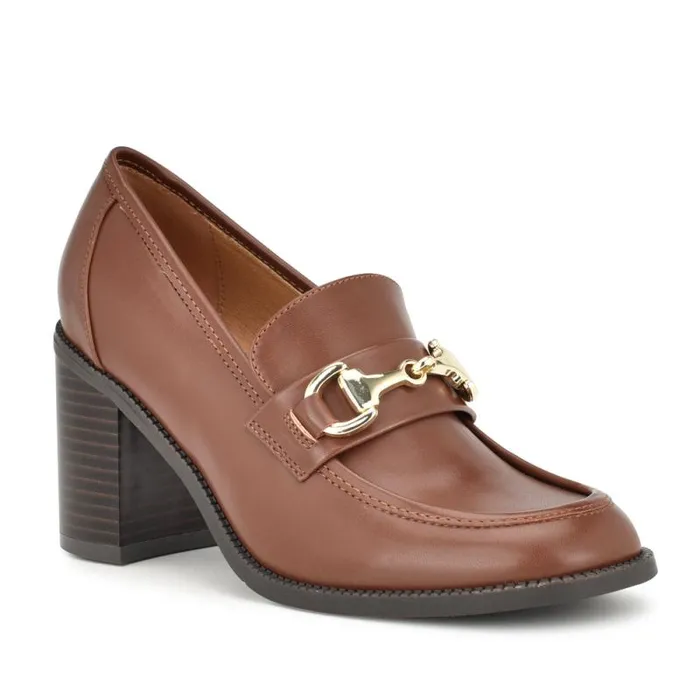 Koolo Casual Moc Loafers Medium Brown Women Nine West Heels Koolo Casual Moc Loafers Medium Brown Women Nine West Heels