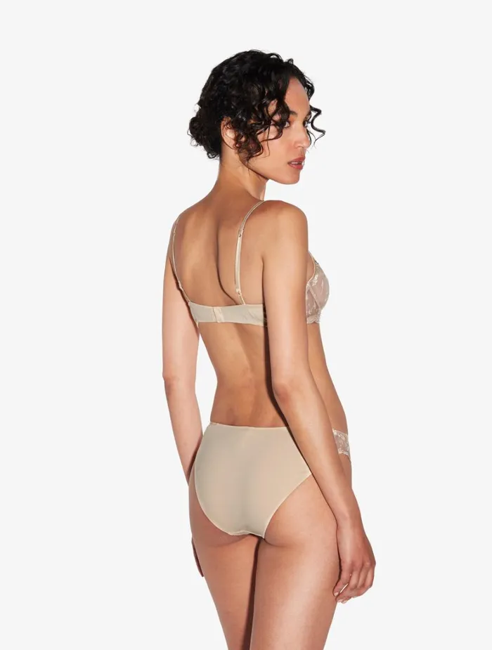 La Perla Balconette Bra In Halo And Ivory Nude With Embroidered Tulle Women Balconette