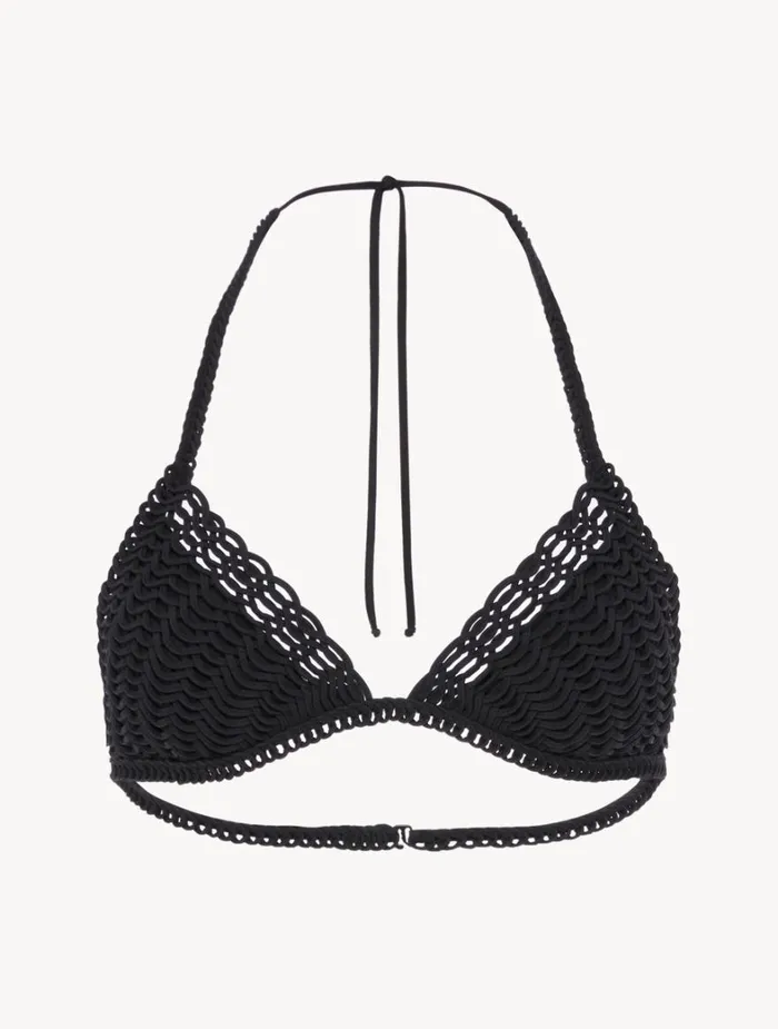 La Perla Bikini Top In Black With Soutache Women Bikinis