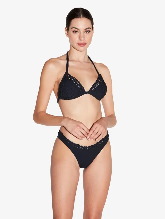 La Perla Bikini Top In Black With Soutache Women Bikinis