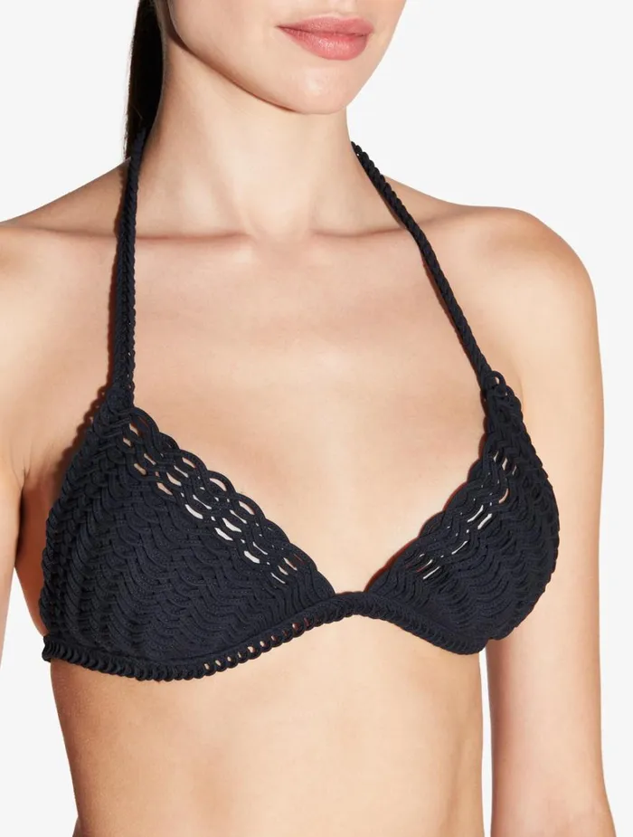 La Perla Bikini Top In Black With Soutache Women Bikinis