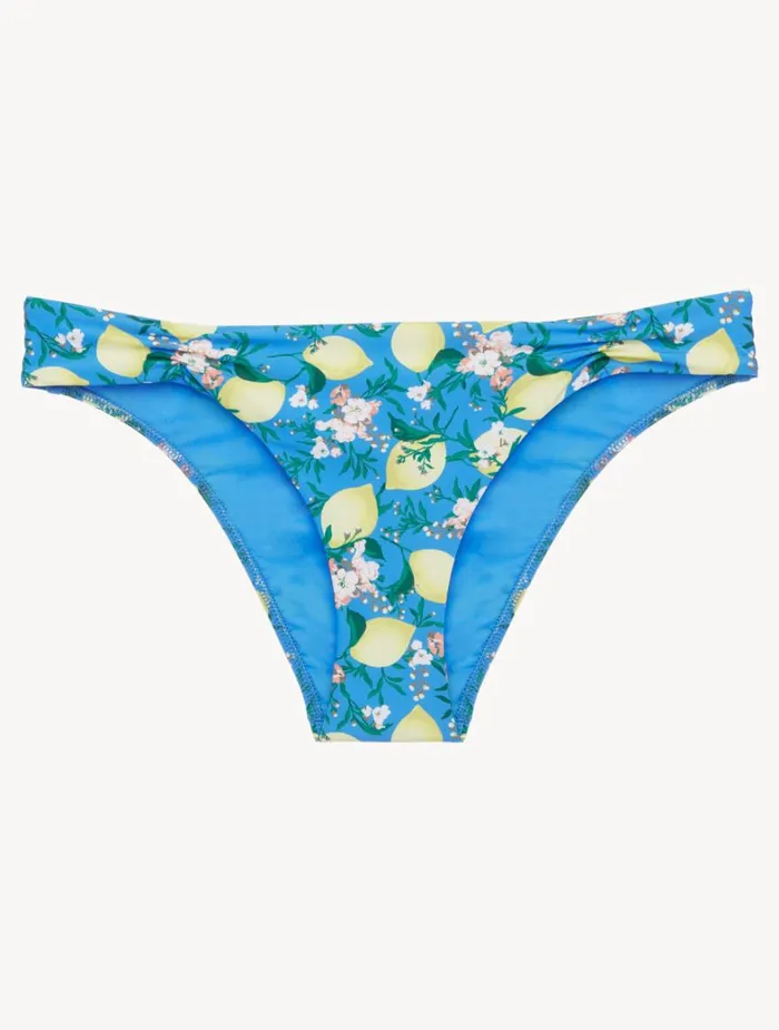 La Perla Blue Printed Bikini Brief With Pleat Detailing Women Bikinis