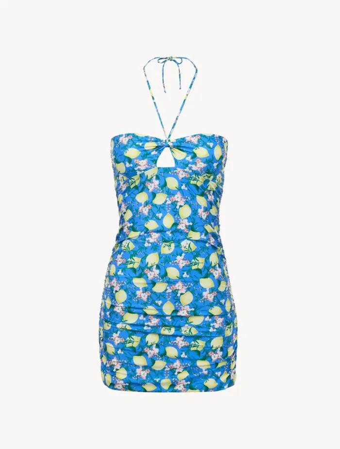 La Perla Blue Printed Short Dress Women Beach Coverups