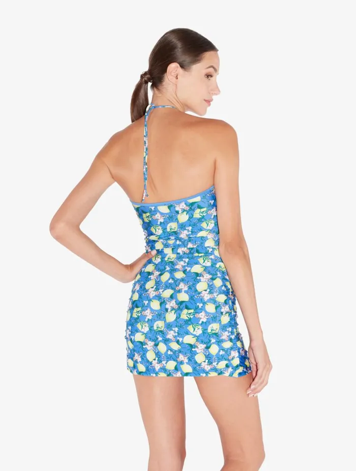 La Perla Blue Printed Short Dress Women Beach Coverups