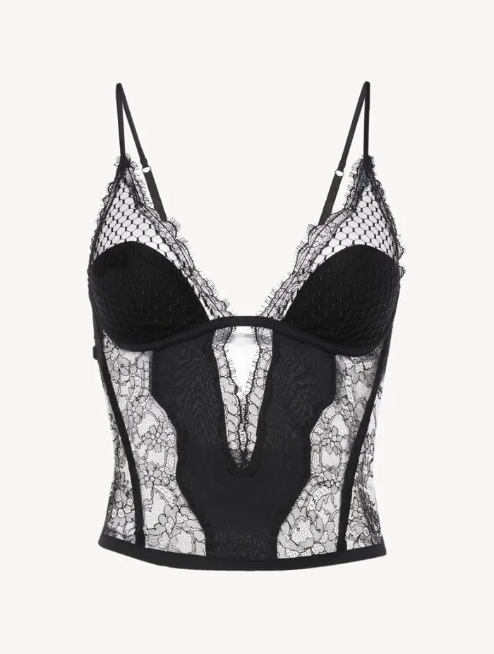 La Perla Corset With Leavers Lace Women Bodysuits and Bustiers