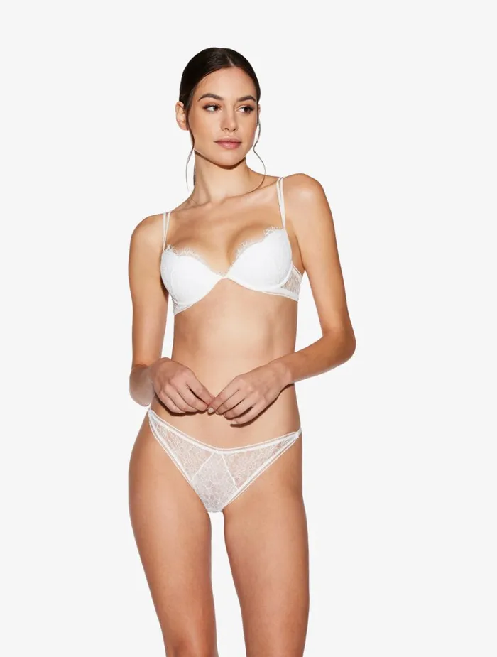 La Perla Lace Thong In Natural Women G String and Thong