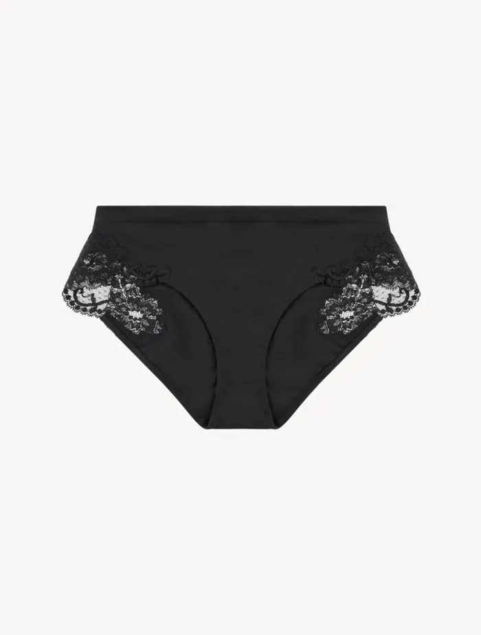 La Perla Luxury Cotton MidRise Panties In Black Women Midrise