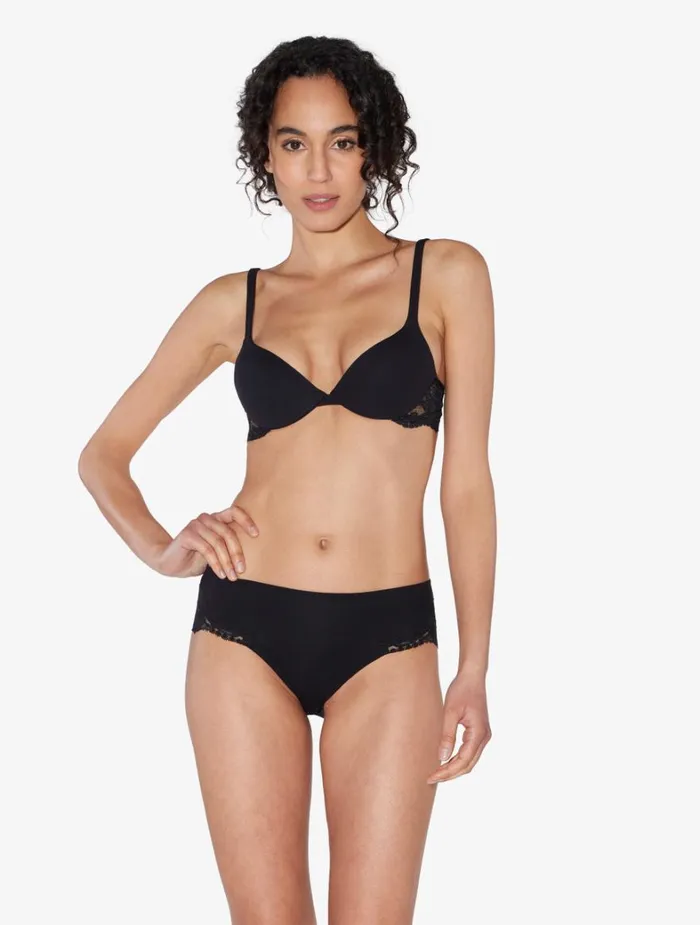 La Perla Luxury Cotton MidRise Panties In Black Women Midrise