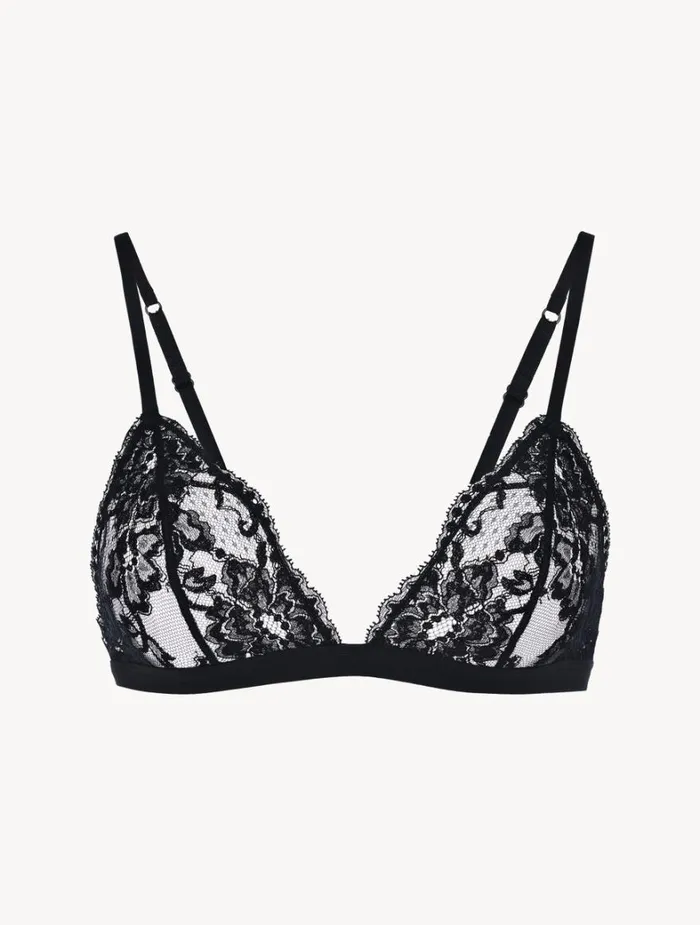 La Perla Luxury Lace Triangle Bra In Black Women Triangle