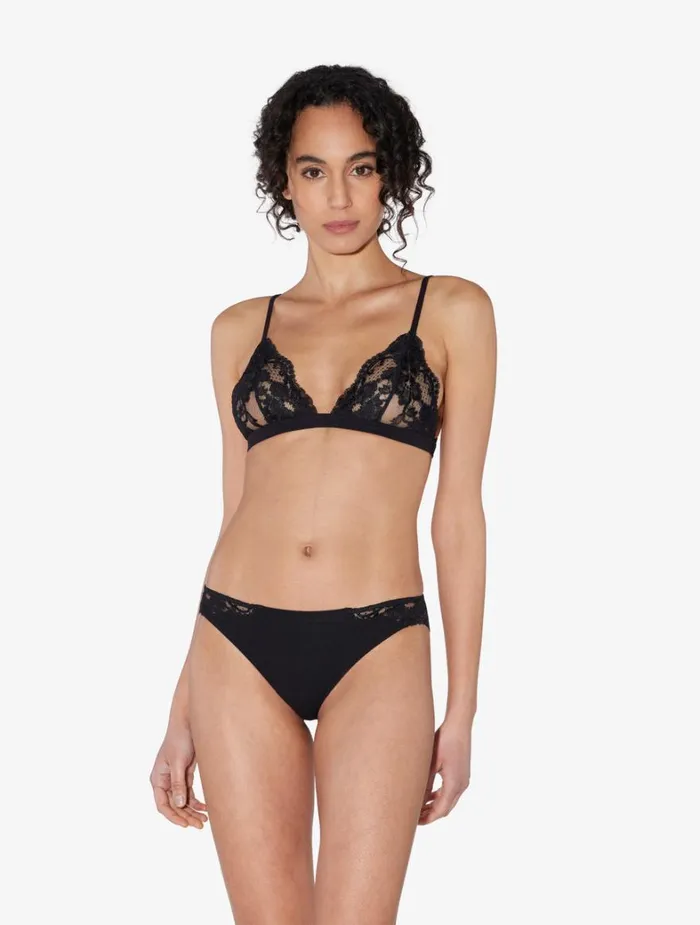 La Perla Luxury Lace Triangle Bra In Black Women Triangle